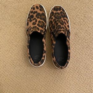 Leopard print slide ons